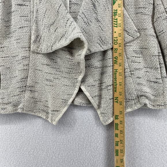 EILEEN FISHER Jacket S Tweed Blazer Cardigan Draped Open Front Off White - Picture 10 of 14